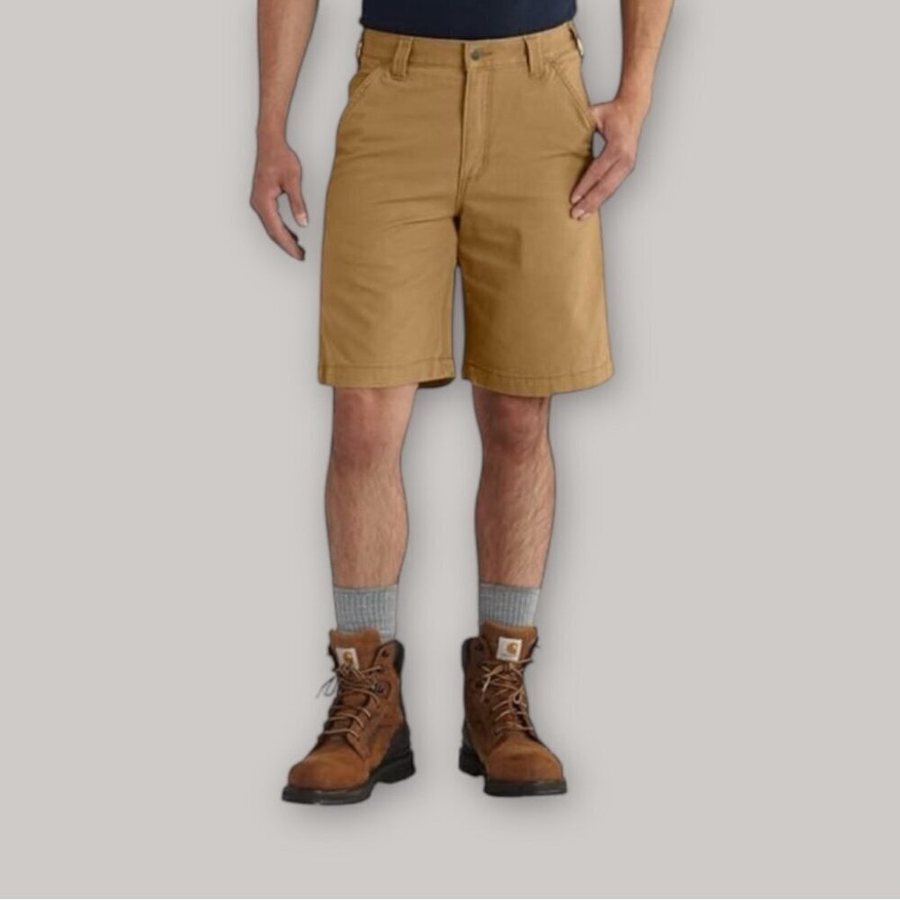 Carhartt Rugged Flex Relaxed Fit Brown Knee length Cargo Shorts Size 38 - Picture 1 of 15